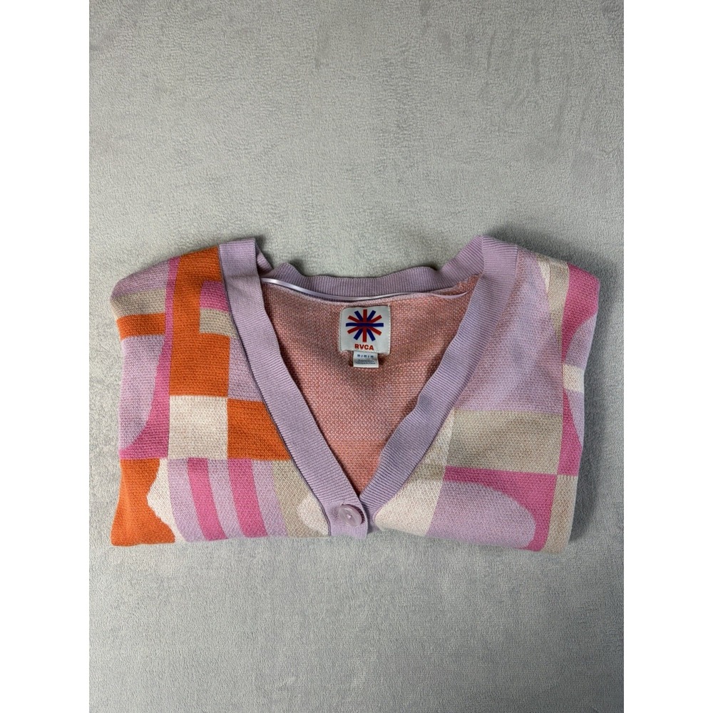RVCA Jesse Brown Cardigan Women Size M Retro Streetwear